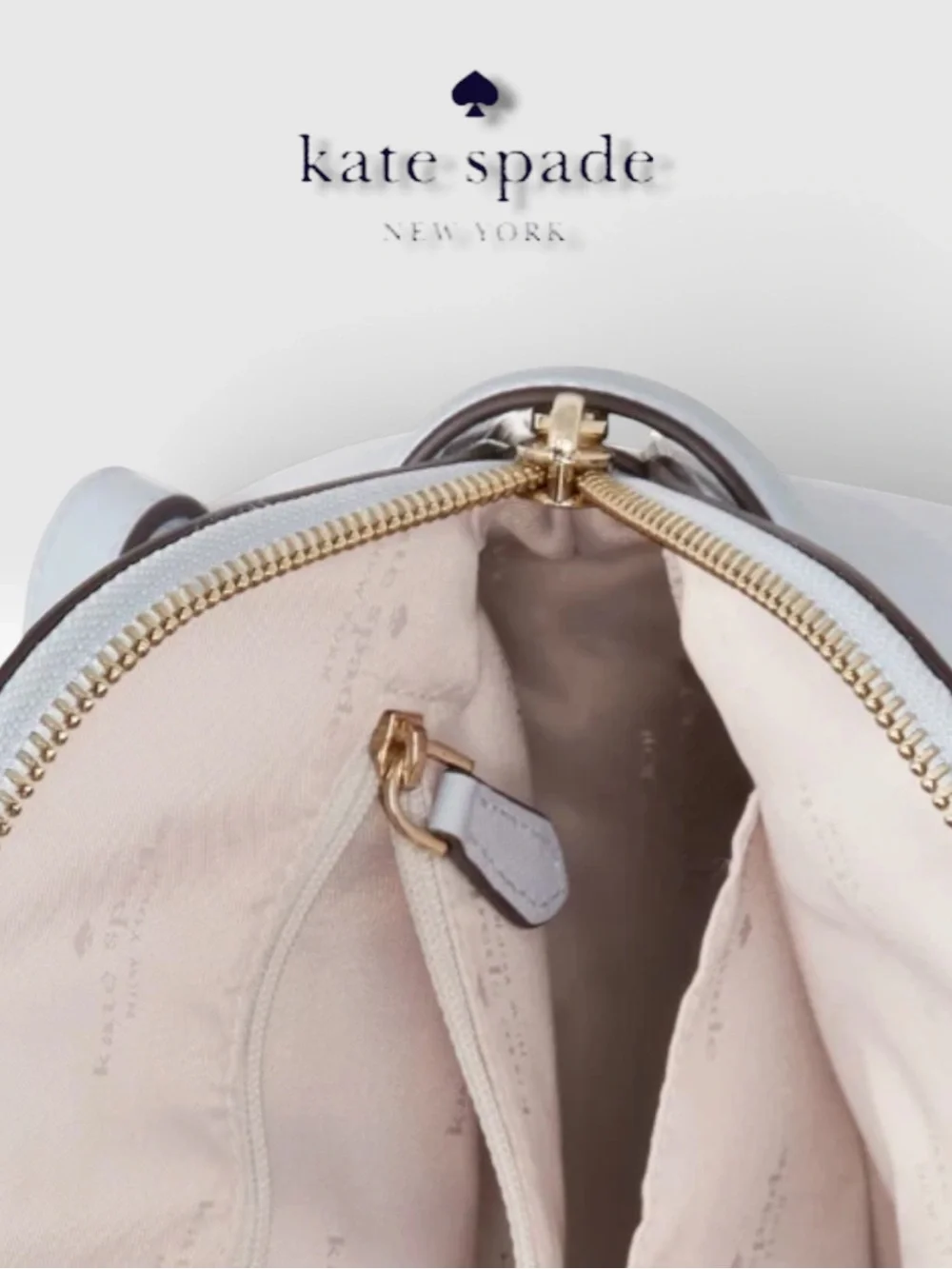 NWT Kate Spade Staci Saffiano Leather Medium Dome Backpack - Pale Hydrangea